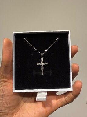 Sterling Silver Cross Pendant Necklace - Silver